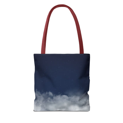 Night Sky Clouds Tote Bag | Starry Navy Ombre - TRV