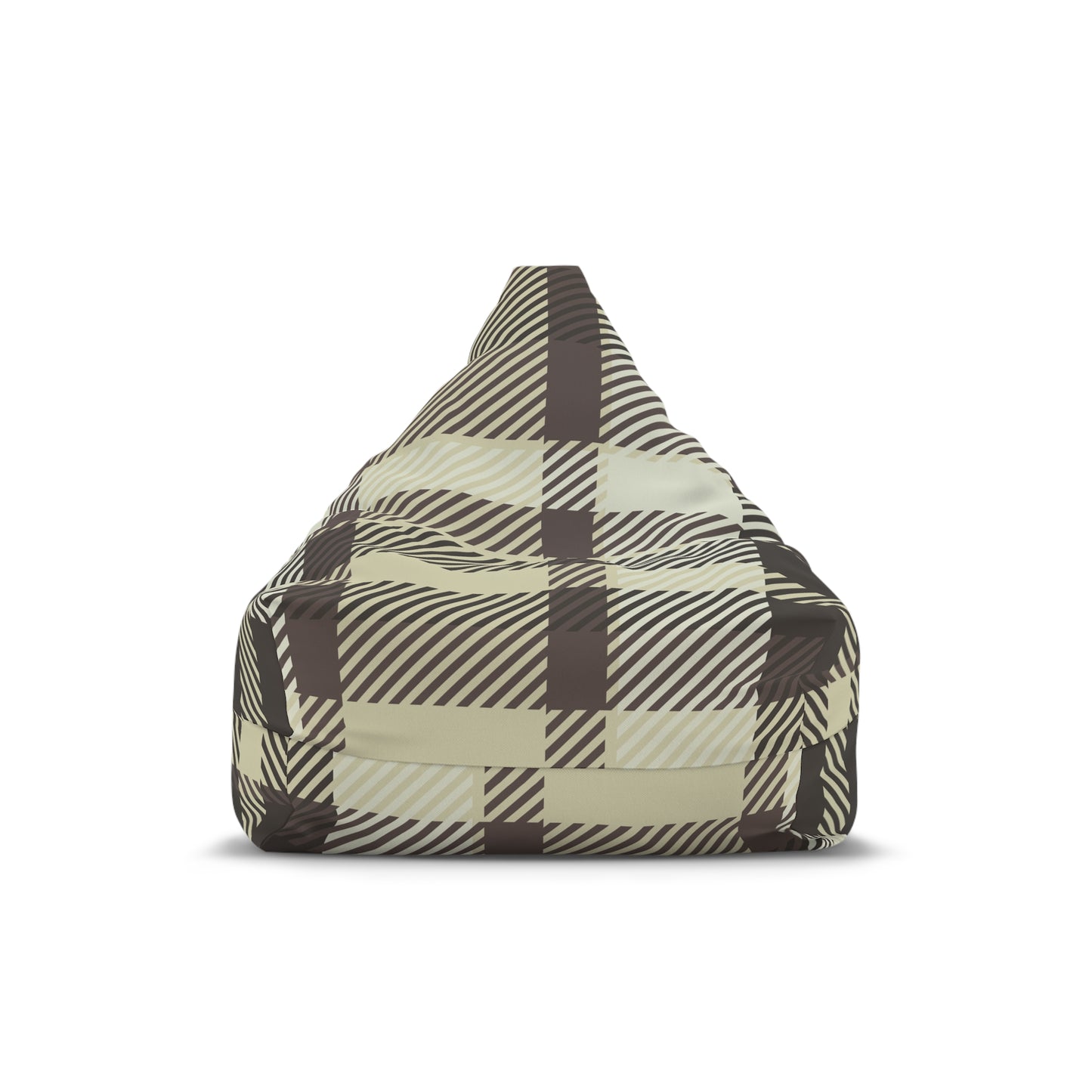 Brown Plaid Pattern Bean Bag Chair Cover | Rustic Buffalo Check