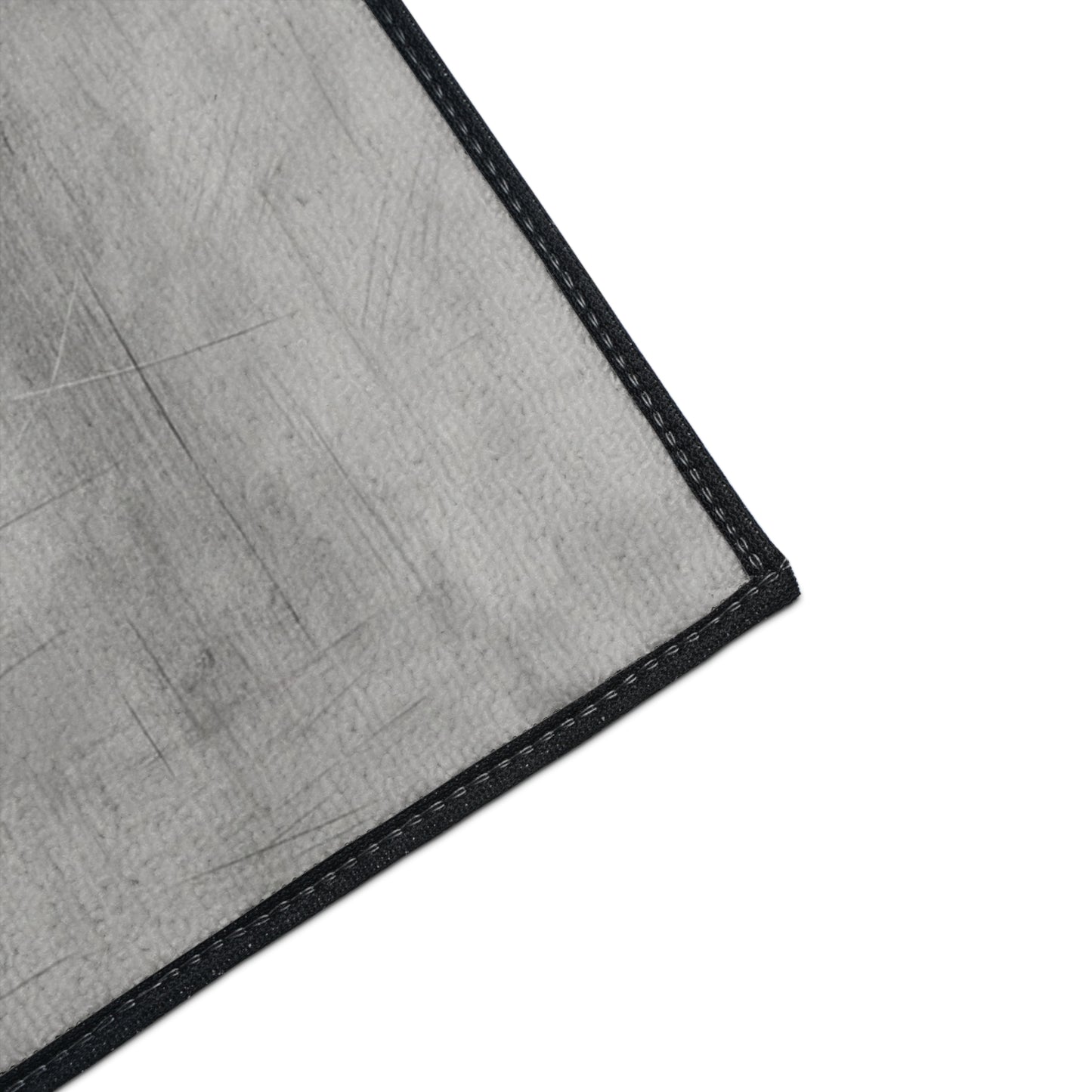 Stylish black non-slip floor mat for home, office, or gym entryway by Printify, designed for durability and safety.