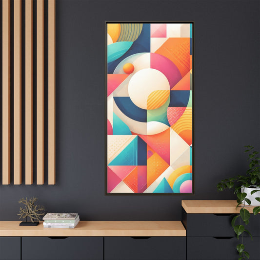 Colorful Geometric Abstract Art Matte Canvas Framed