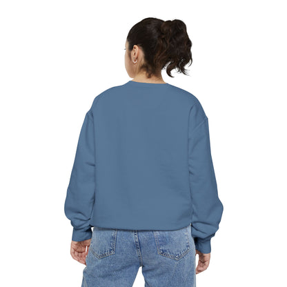 Patriotic Unisex Garment-Dyed Sweatshirt with Vintage American Flag, Cozy Fall Outfit, Statement Sweater, Gift for Veterans, Casual Fashion - TRV