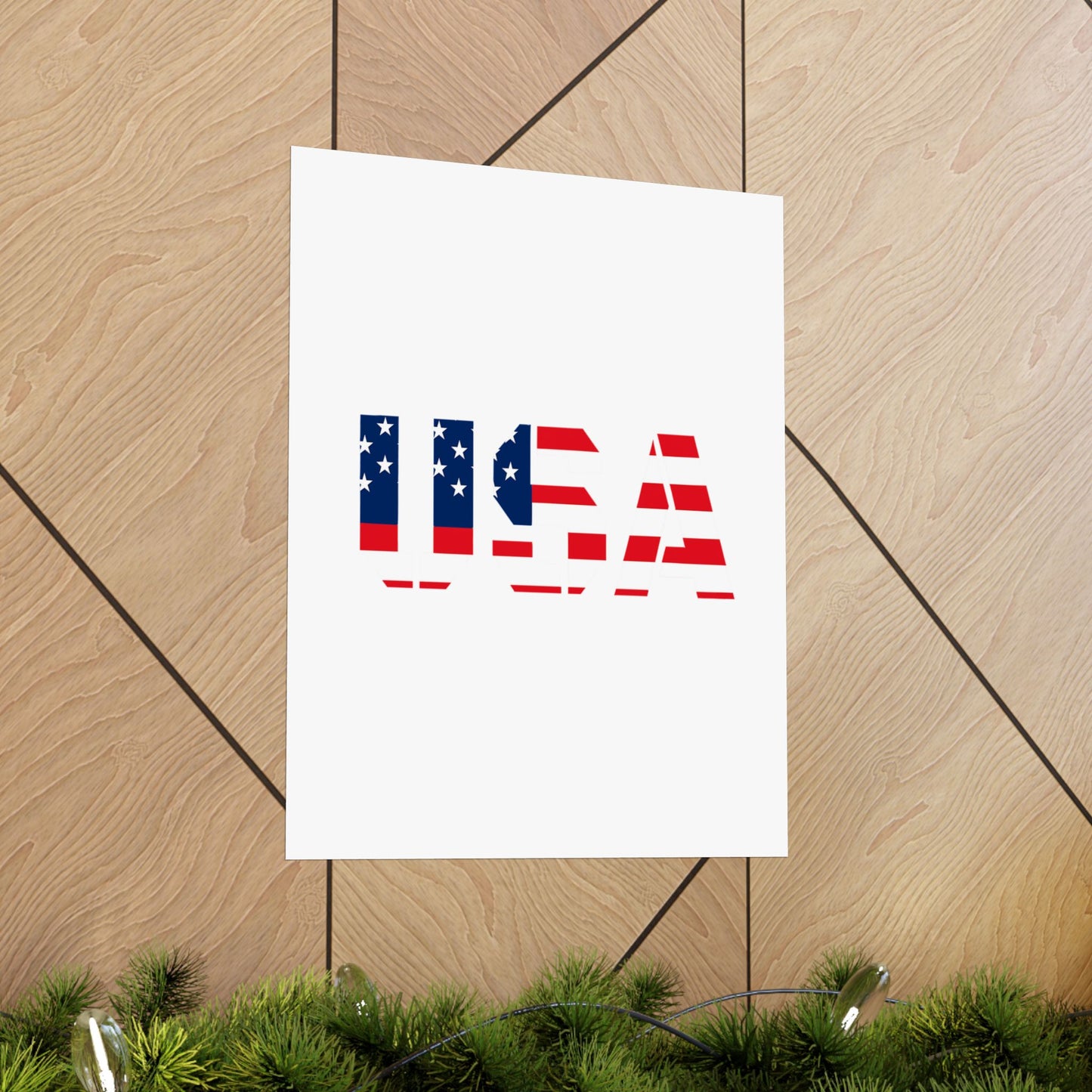 USA Patriotic Wall Art Poster, Red White Blue Home Decor, Fourth of July Decoration, American Flag Art, Independence Day Gift