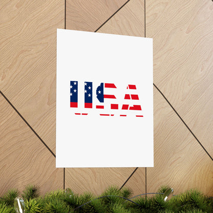USA Patriotic Wall Art Poster, Red White Blue Home Decor, Fourth of July Decoration, American Flag Art, Independence Day Gift
