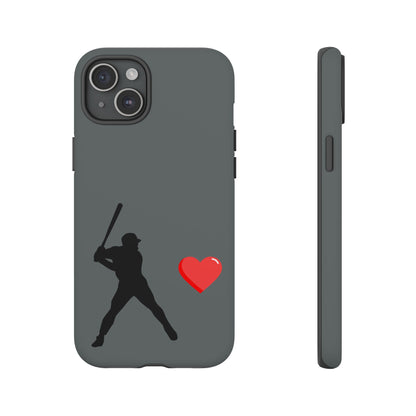 Printify Baseball Love phone case featuring sporty design, durable case for sports fans, perfect for Father's Day gift.
