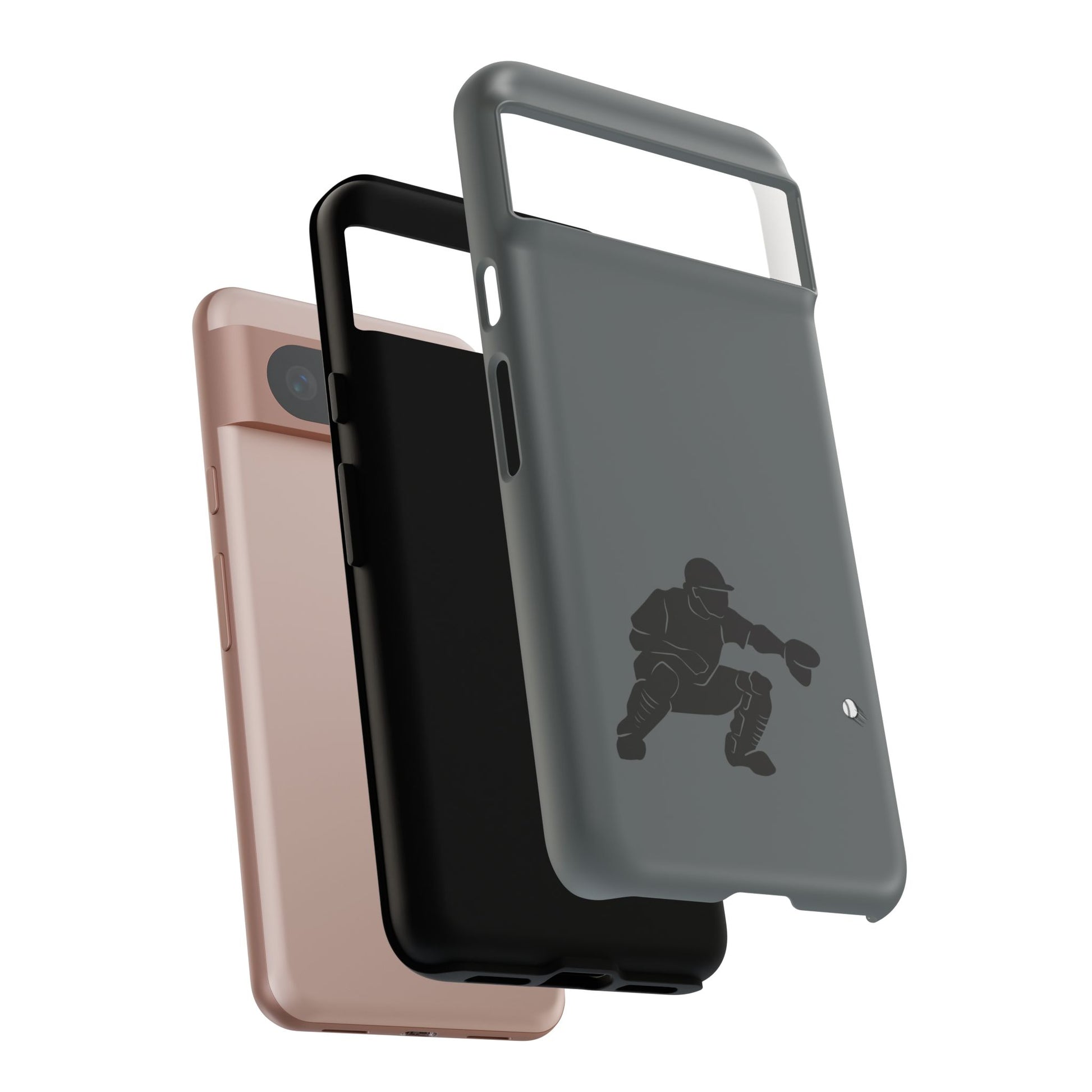 Printify baseball catcher phone case, tough protective cover with catcher glove and ball design for smartphone protection.