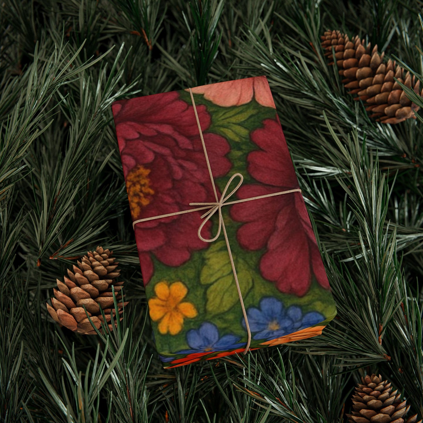 Floral Bouquet Wrapping Paper Roll — Vintage Garden Pattern