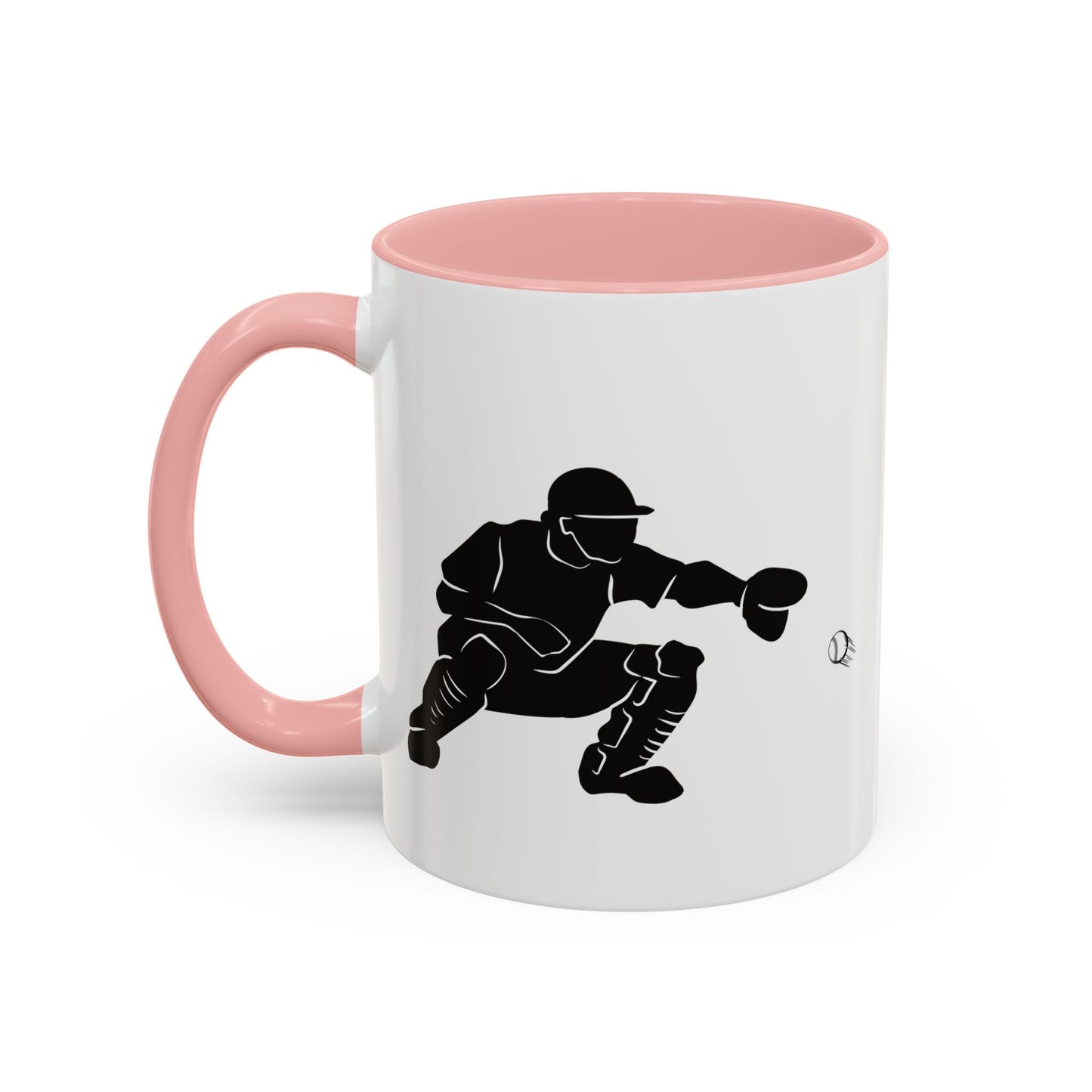 Baseball Catcher Coffee Mug, Sports Gift for Coaches, Black Accent Mug for Fans, Perfect for Birthdays & Celebrations, Unique Cup - TRV