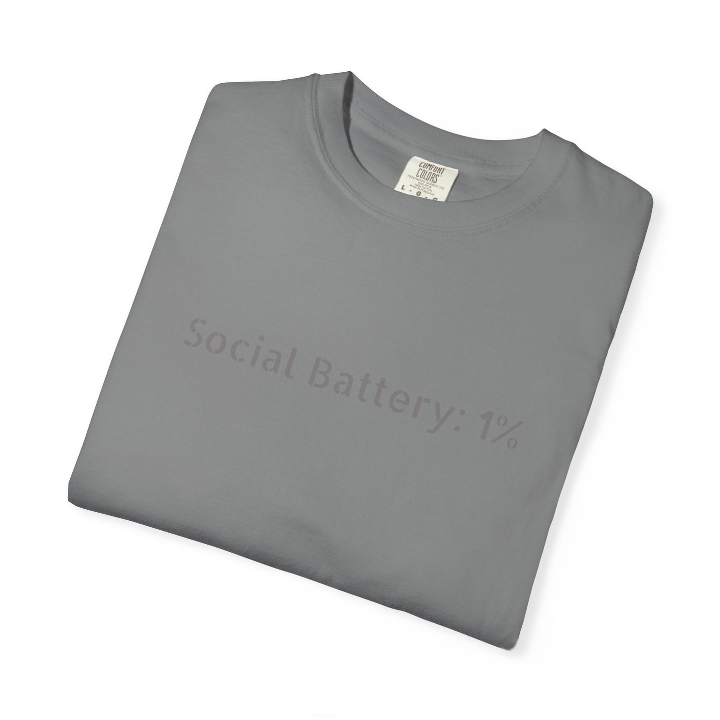 Social Battery 1% T-shirt | Introvert Funny Text Tee