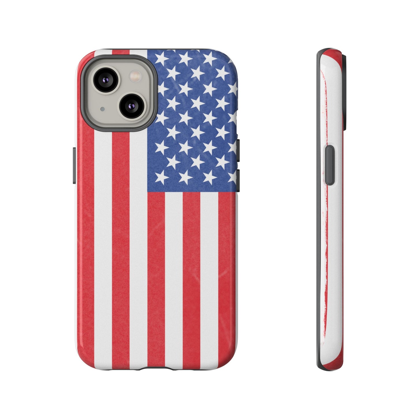 Durable American flag phone case for iPhone with patriotic design, made by Printify, protects and decorates your smartphone.