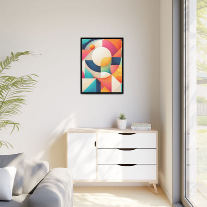 Colorful Geometric Abstract Art Matte Canvas Framed
