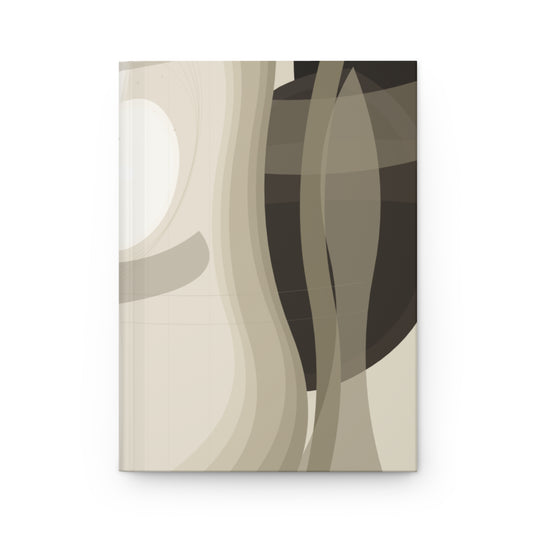 Hardcover Neutral Abstract Shapes Journal with geometric paper cover, designed for writing and note-taking.
