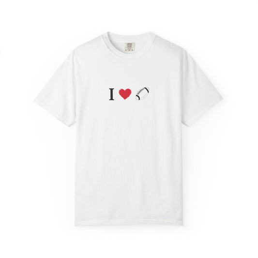 I Love Football T-Shirt - Unisex Cotton Tee, Fun Gift for Friends, Casual Style, Birthday Present, Summer Apparel - TRV