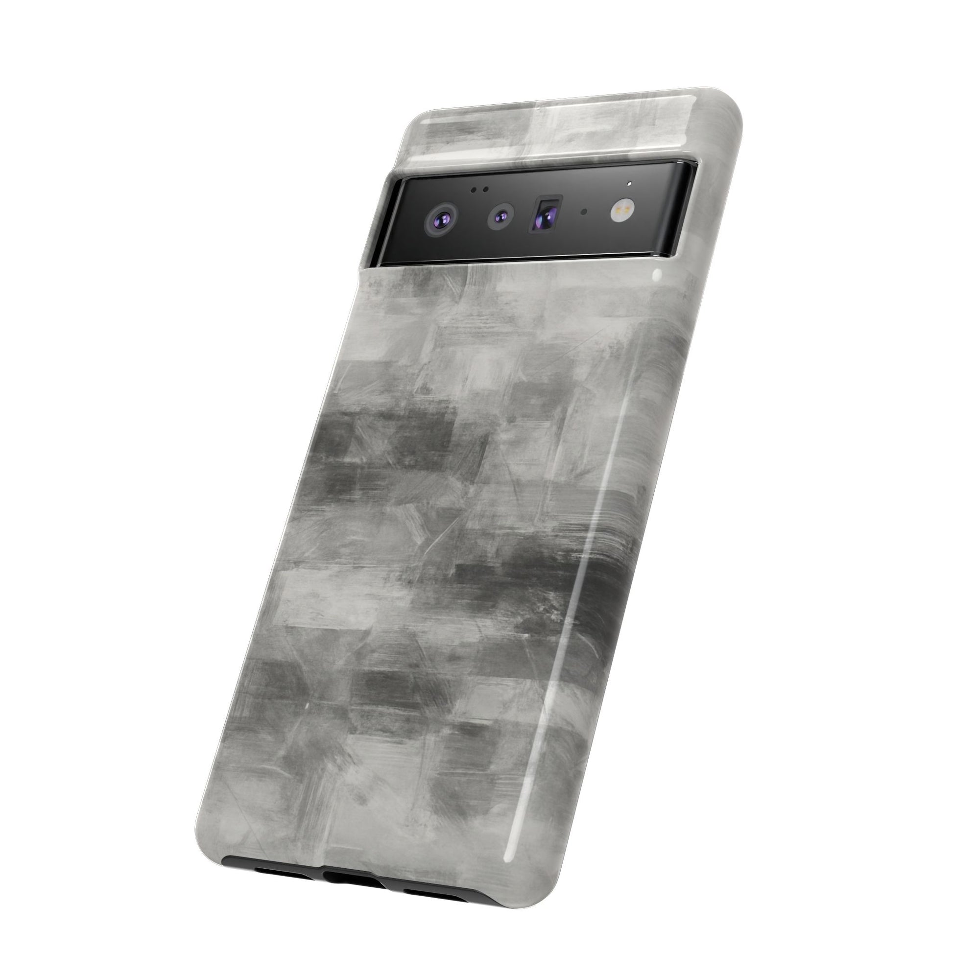 Abstract gray grid phone case for iPhone by Printify, showing a tough protective cover with a modern geometric design.