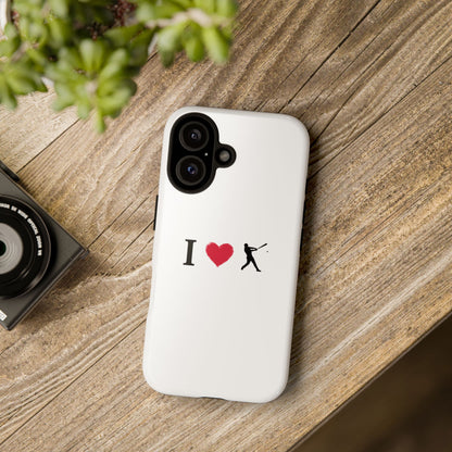 Baseball Love Phone Case, Tough Cases for Sports Lovers, i Heart Baseball Protection, Gift for Players, Cute Sports Case - TRV