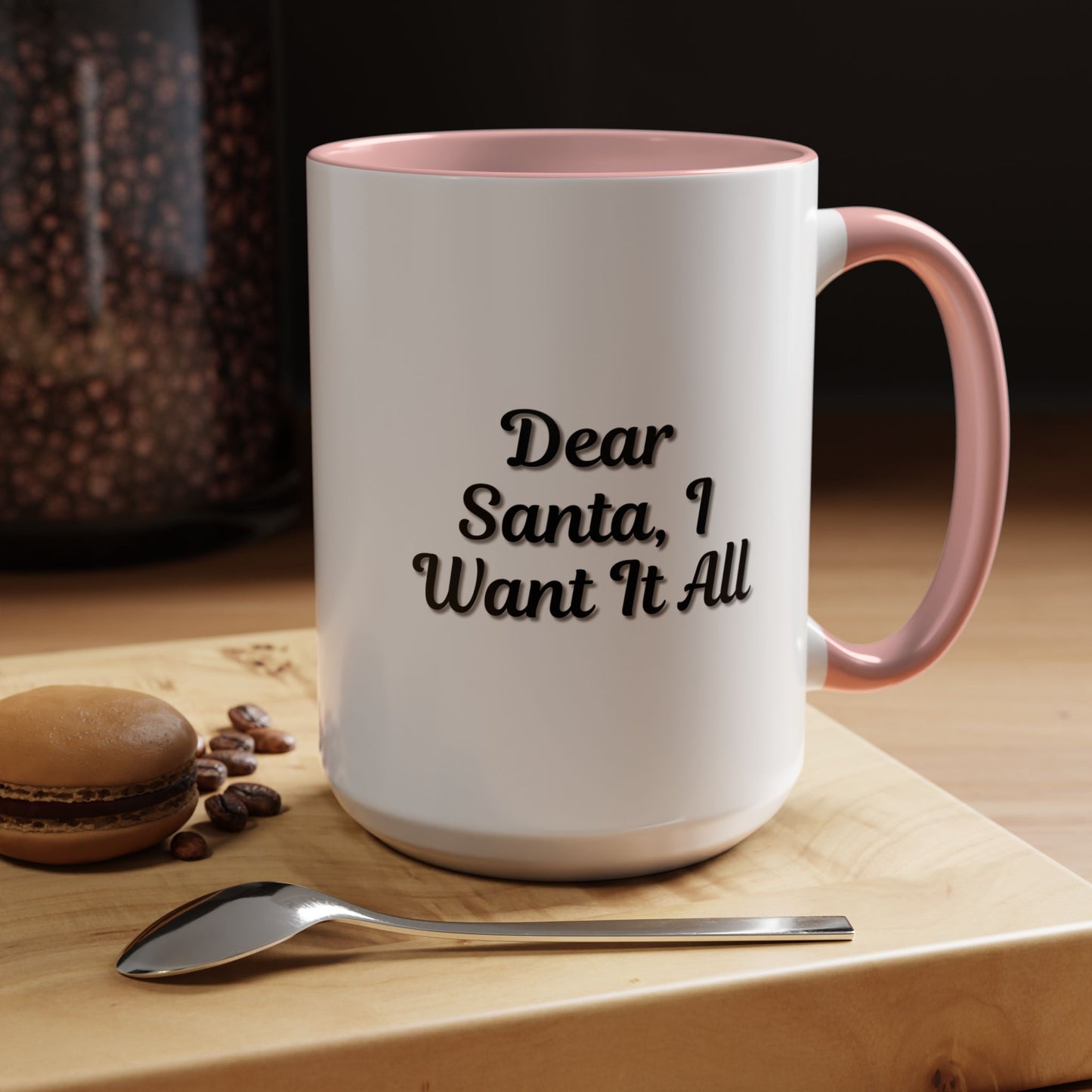 Dear Santa Accent Coffee Mug - Fun Holiday Mug for Christmas Enthusiasts