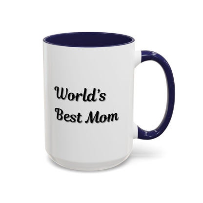 World's Best Mom Accent Coffee Mug - 11oz & 15oz - Perfect Gift for Mother's Day
