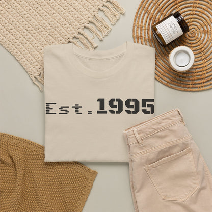 Unisex Heavy Cotton Tee - Est. 1995, Vintage Birthday Gift, Customizable Tee, Retro Unisex Shirt, Casual Everyday Wear