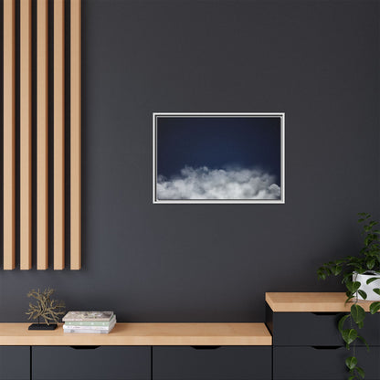 Framed night sky clouds canvas wall art featuring starry sky scene, printed by Printify, with a matte finish and decorative frame.