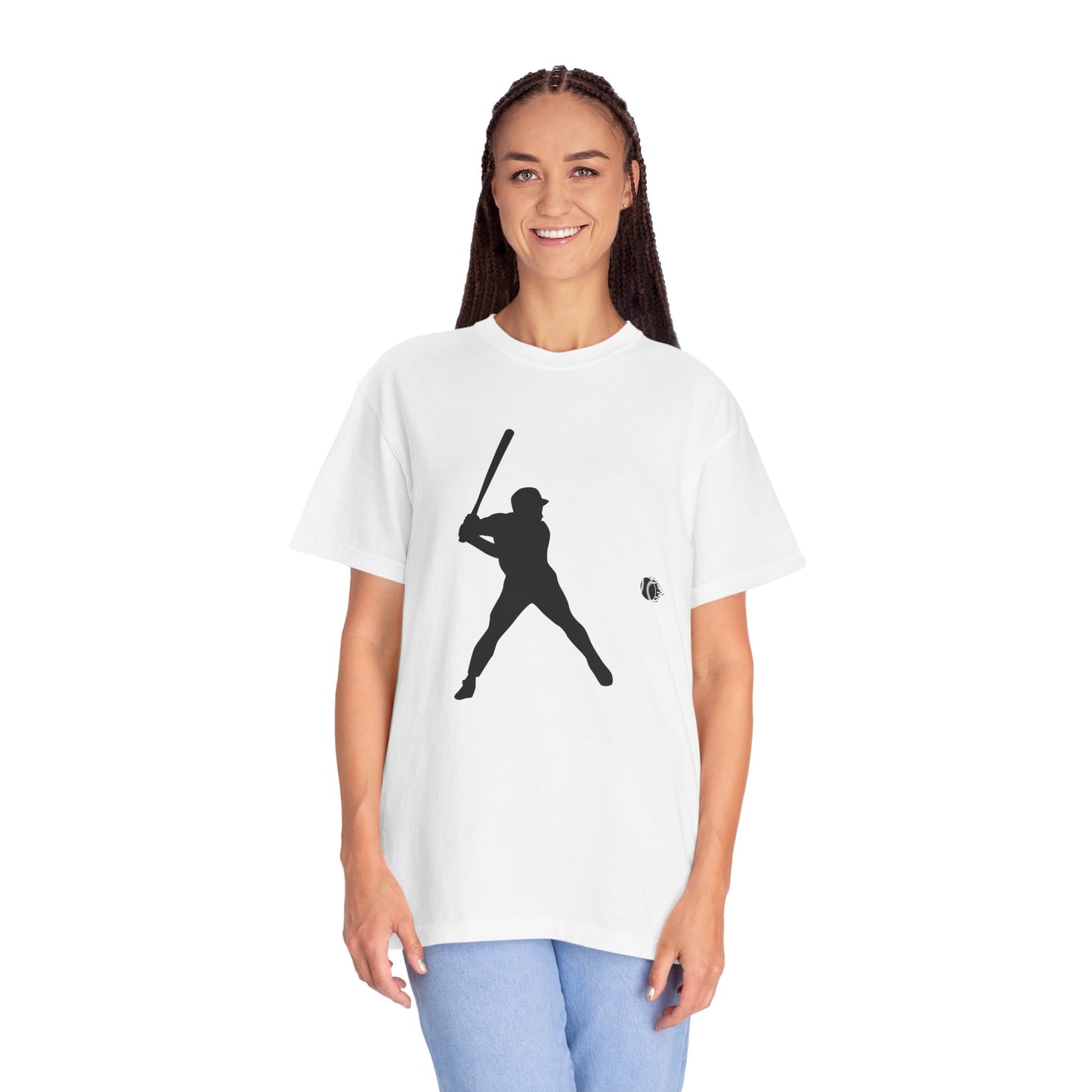 Unisex Baseball Silhouette Tee, Casual Wear, Sports Fan Apparel, Gift for Athletes, Summer Outing Outfit, Soft Cotton Shirt