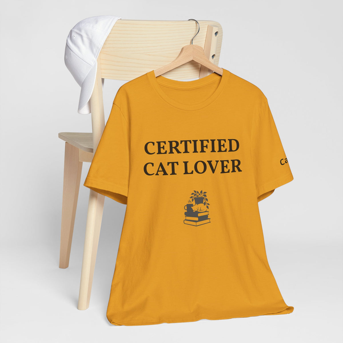 Custom unisex T-shirt by Printify featuring a blank white cotton tee with short sleeves and a crew neckline.