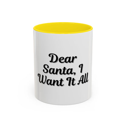 Dear Santa Accent Coffee Mug - Fun Holiday Mug for Christmas Enthusiasts - TRV