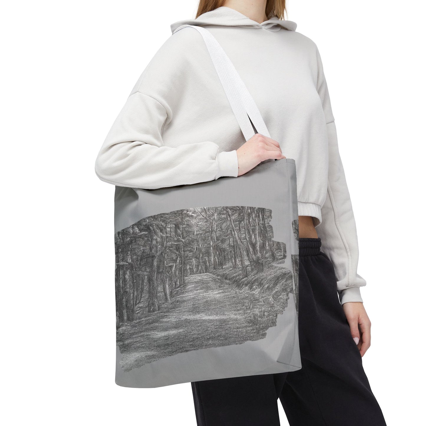 Scenic Path Tote Bag, Reversible Tote, Eco-Friendly Shopper, Outdoor Adventure Bag, Gift for Nature Lovers, Stylish Carryall - TRV