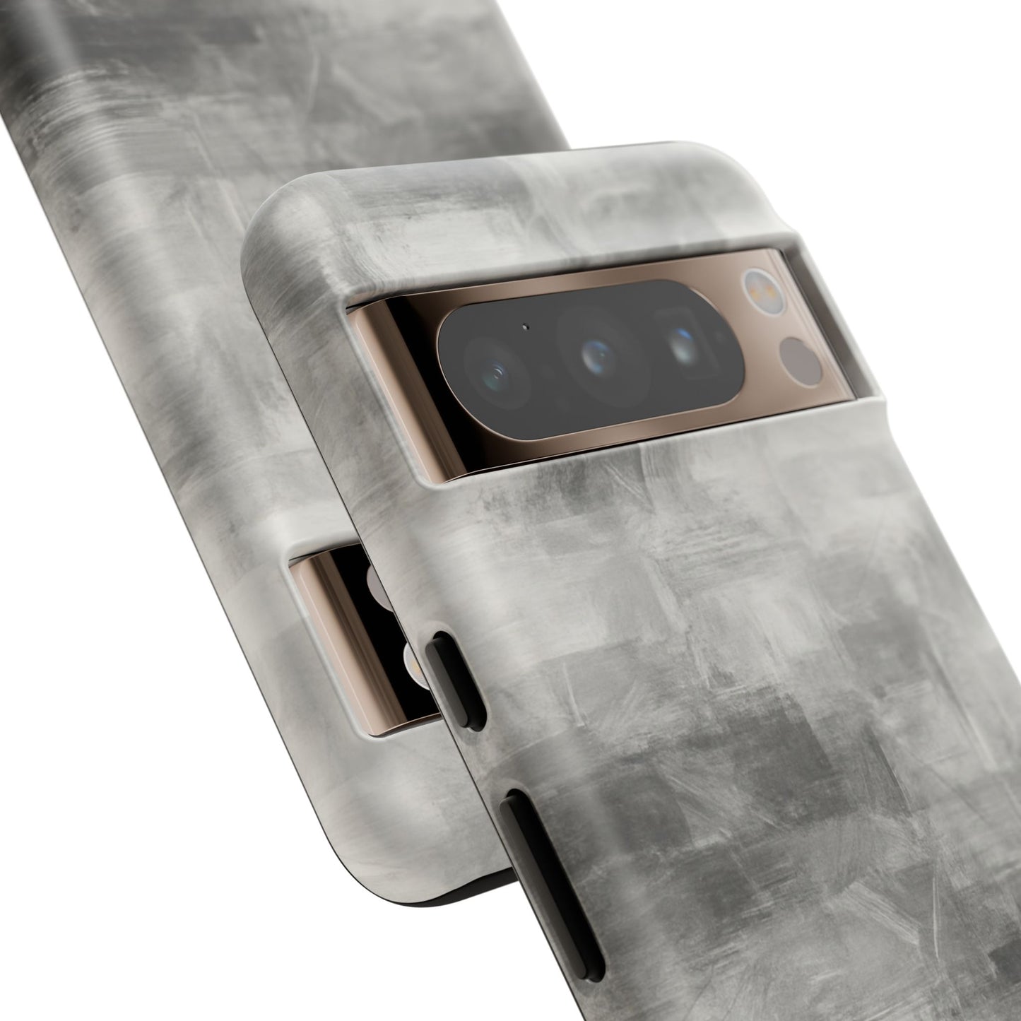 Abstract gray grid design phone case for iPhone, durable protective cover by Printify with modern geometric pattern.