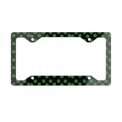 St. Patrick's Clover Metal License Plate Frame — Green Shamrock Pattern