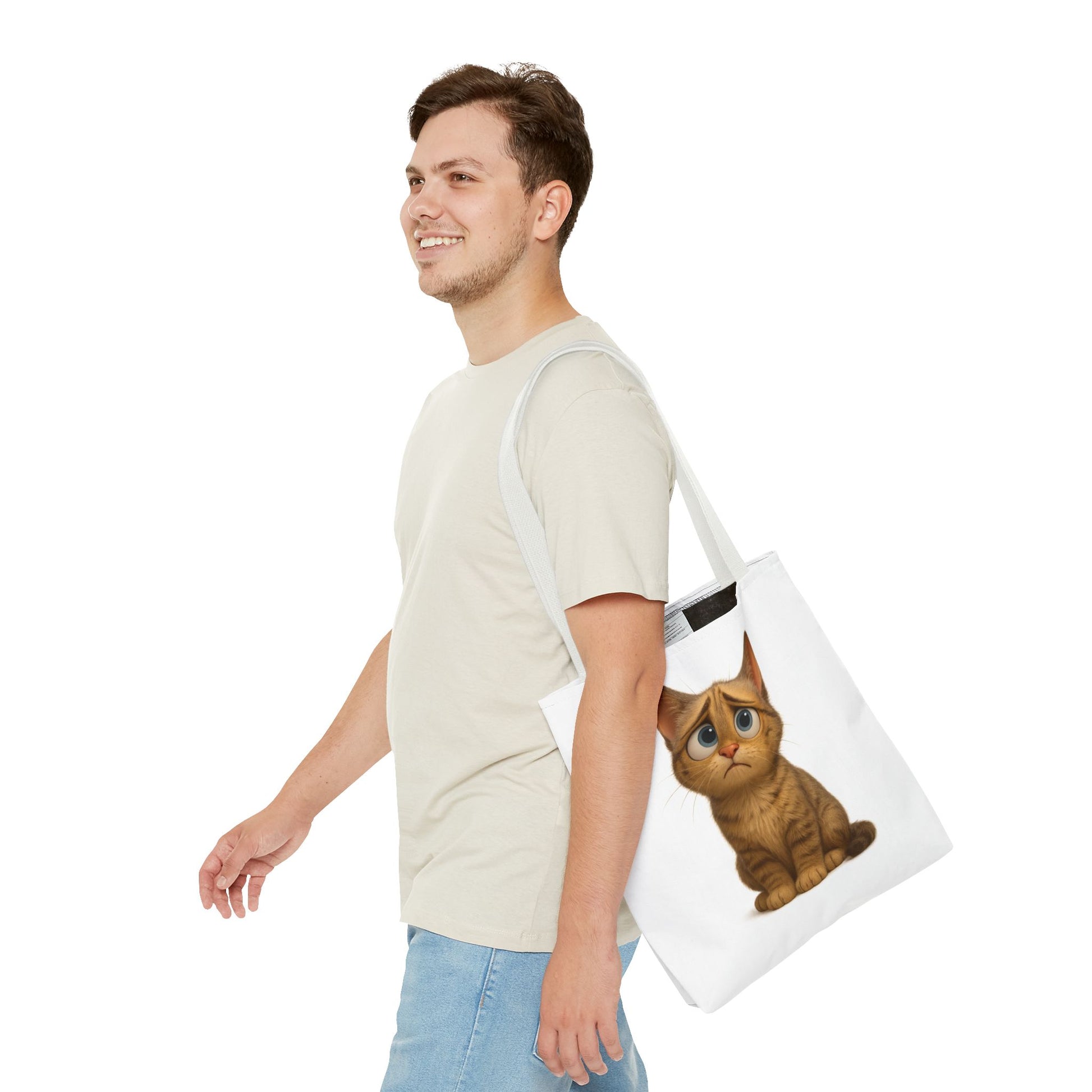 Cute Cat Tote Bag, Animal Lover Gift, Shopping Tote, Reusable Bag, Cute Merchandise, Eco-Friendly Gift - TRV