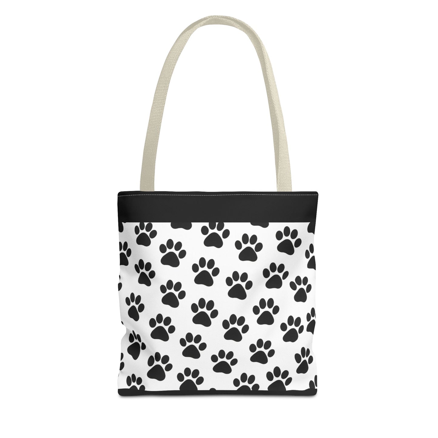 Eco-friendly paw print tote bag by Printify, durable carryall with paw print design, ideal gift for dog and cat lovers.