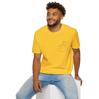 Trendy Unisex Softstyle T-Shirt with Love Hand Gesture Design