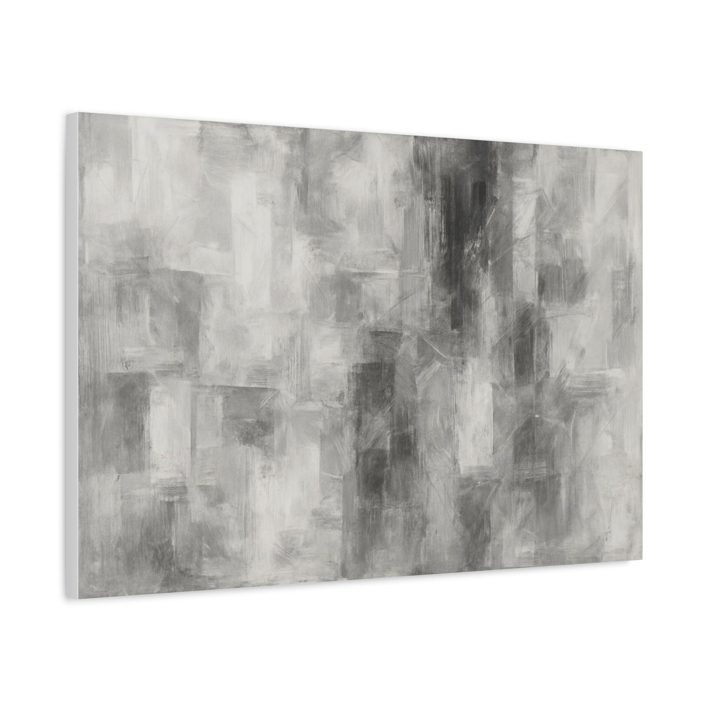 Abstract grey brushstroke canvas wall art by Printify, modern neutral matte stretched canvas for contemporary home decor.