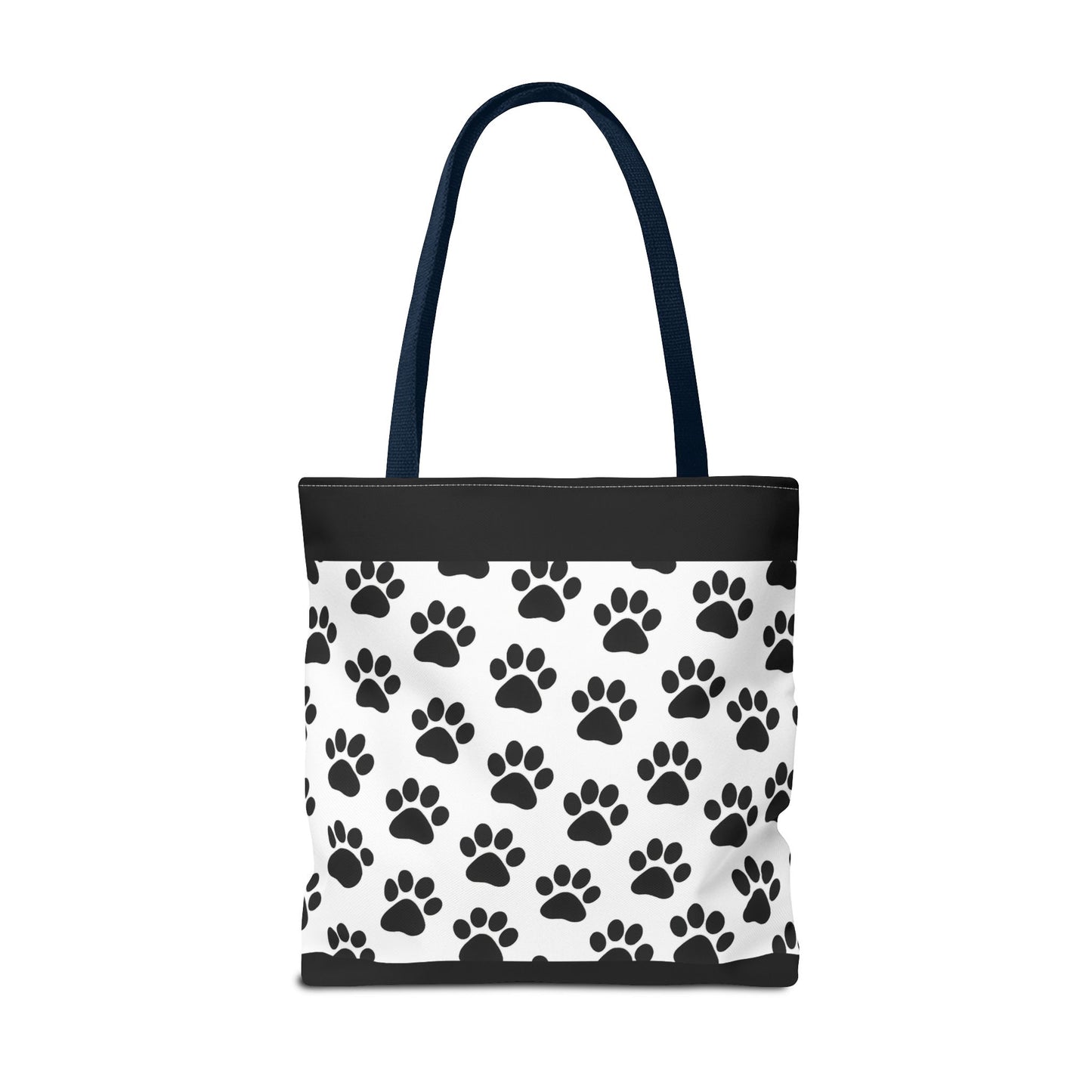 Eco-friendly tote bag with paw print design, perfect for dog and cat lovers, made by Printify for casual carryall use.