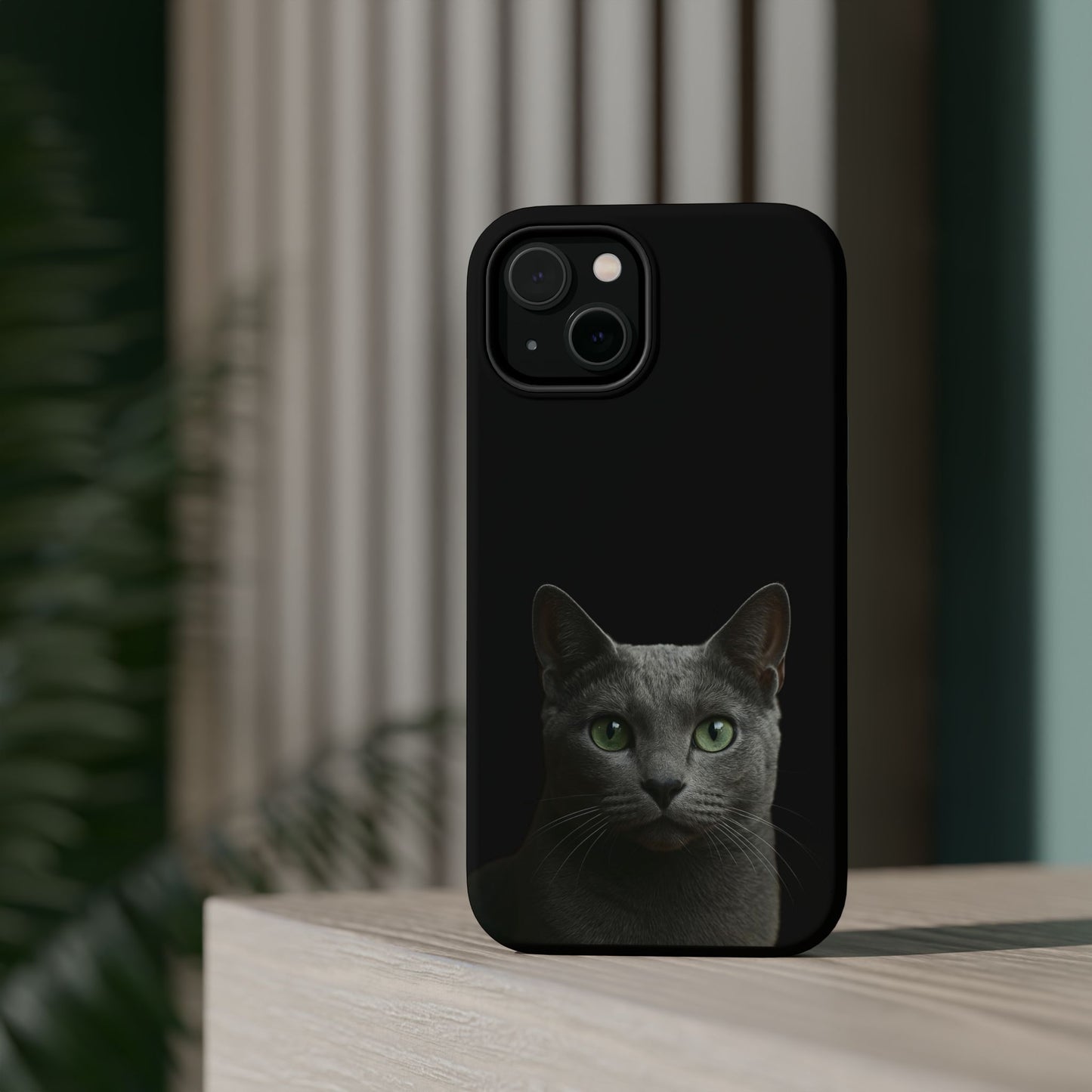 Russian Blue Cat Phone Case — Magnetic Impact-Resistant iPhone Cover
