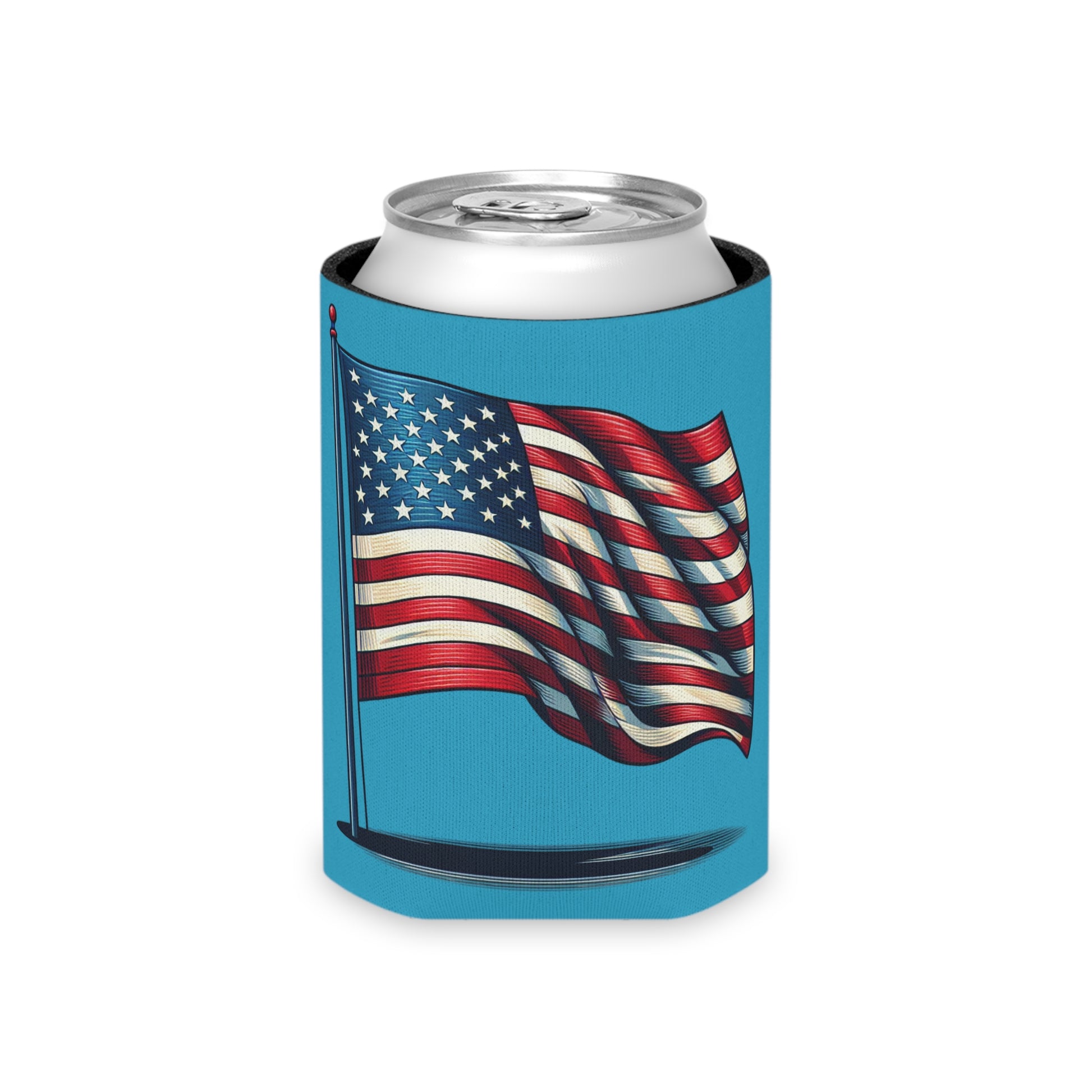 Patriotic Can Cooler, Summer BBQ Accessory, Independence Day Drink Holder, Americana Coaster, USA Party Favor - TRV