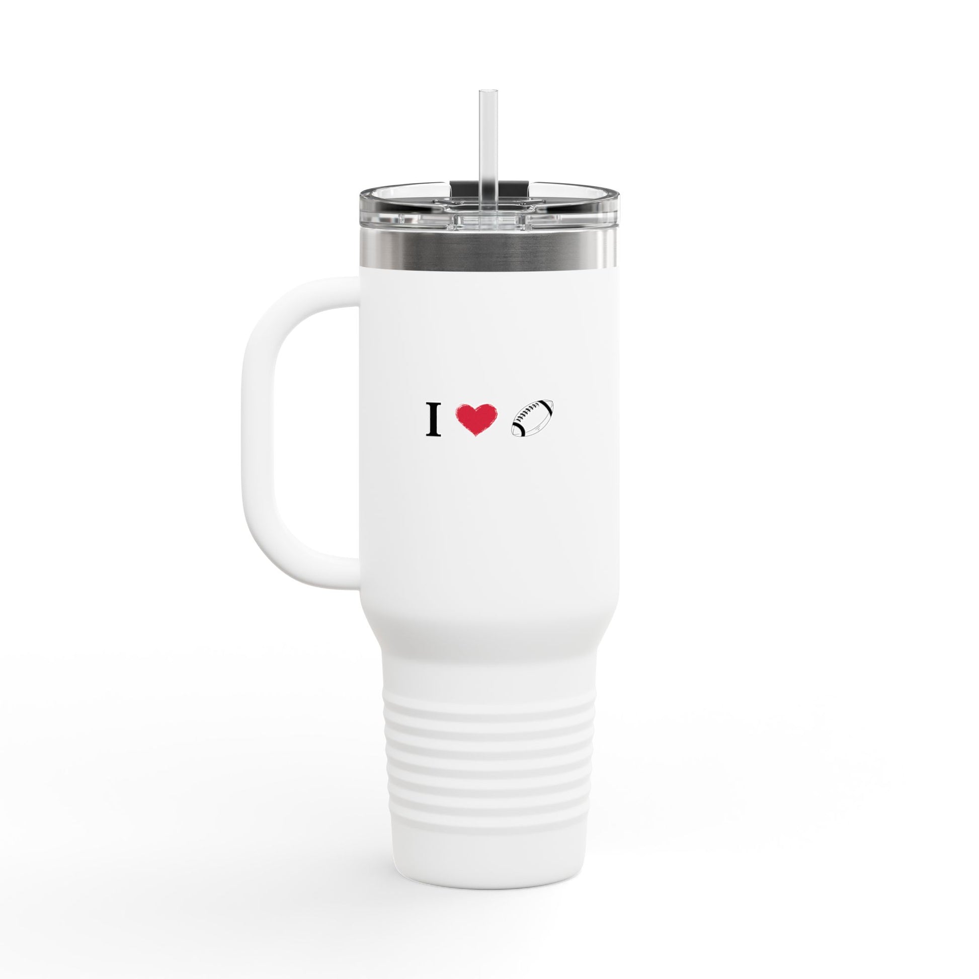 I Love Football Insulated Travel Mug, 40oz - Perfect For Writers, Students, Teachers | Funny Gift | Travel Coffee Mug | Stylish Tumbler | [...] - TRV