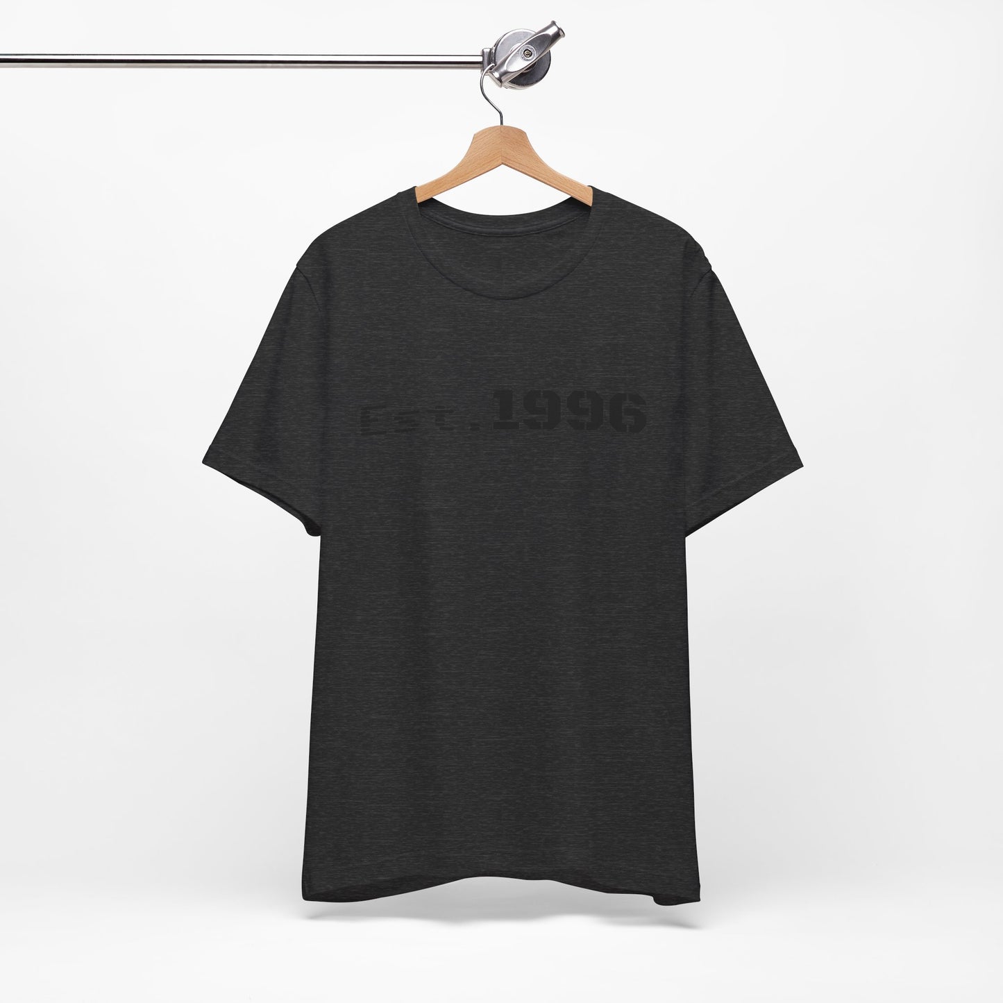 Vintage Est. 1996 T-shirt by Printify featuring a retro design, ideal for birthday gift, with a classic fit and comfortable fabric.