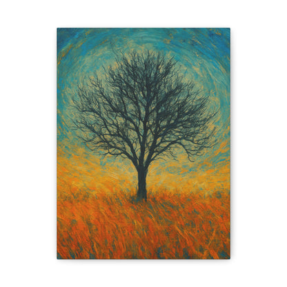 Artistic Tree Canvas Wall Art, Matte Stretched Canvas, Natural Decor for Home, Office, Gift for Nature Lovers, Bohemian Wall Decor