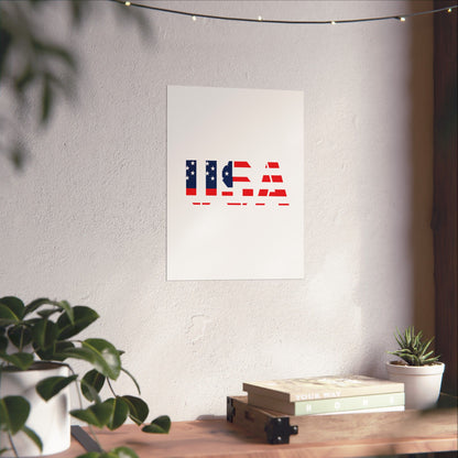 USA Patriotic Wall Art Poster, Red White Blue Home Decor, Fourth of July Decoration, American Flag Art, Independence Day Gift