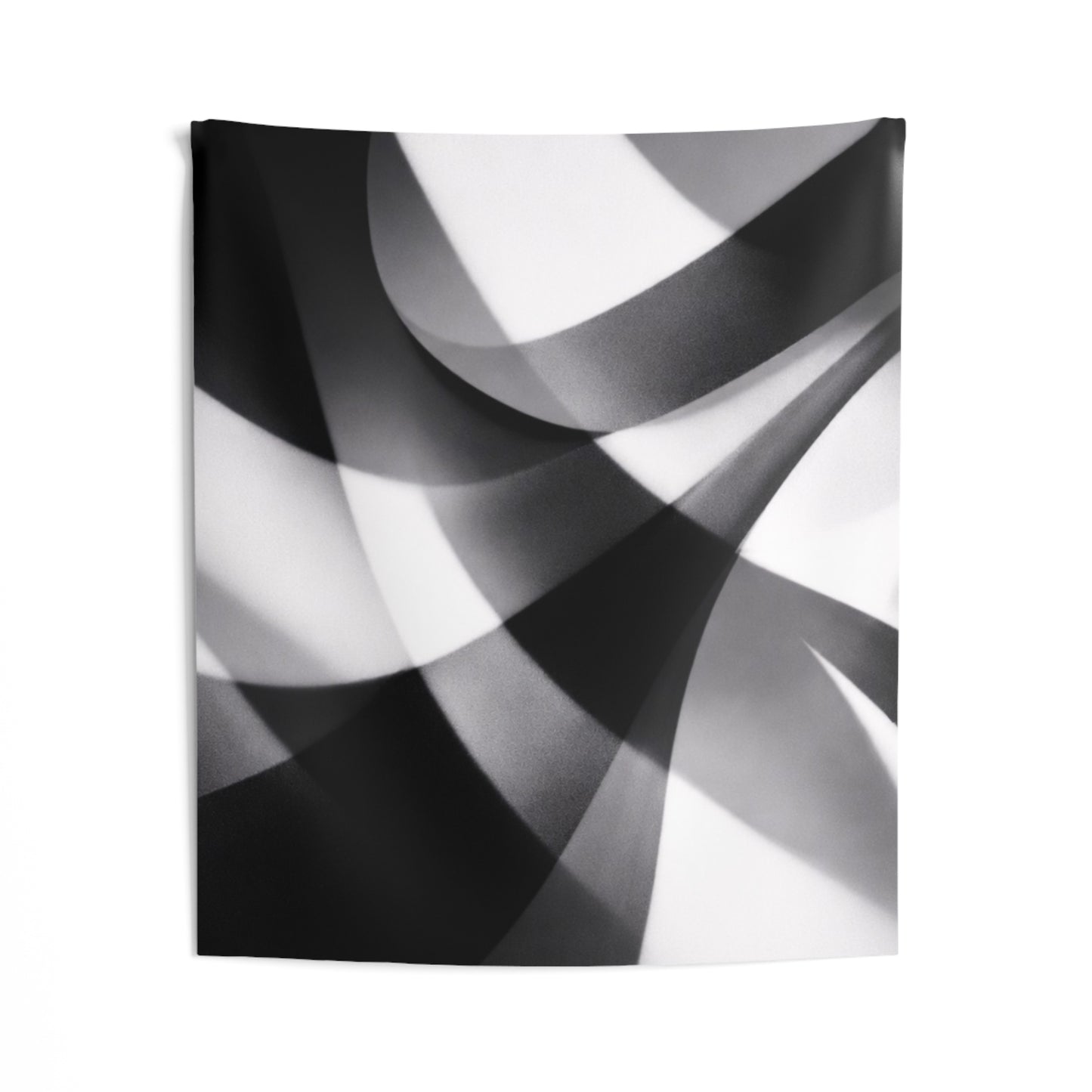 Monochrome Flow Wall Tapestry — Abstract Black & White Geometric Decor