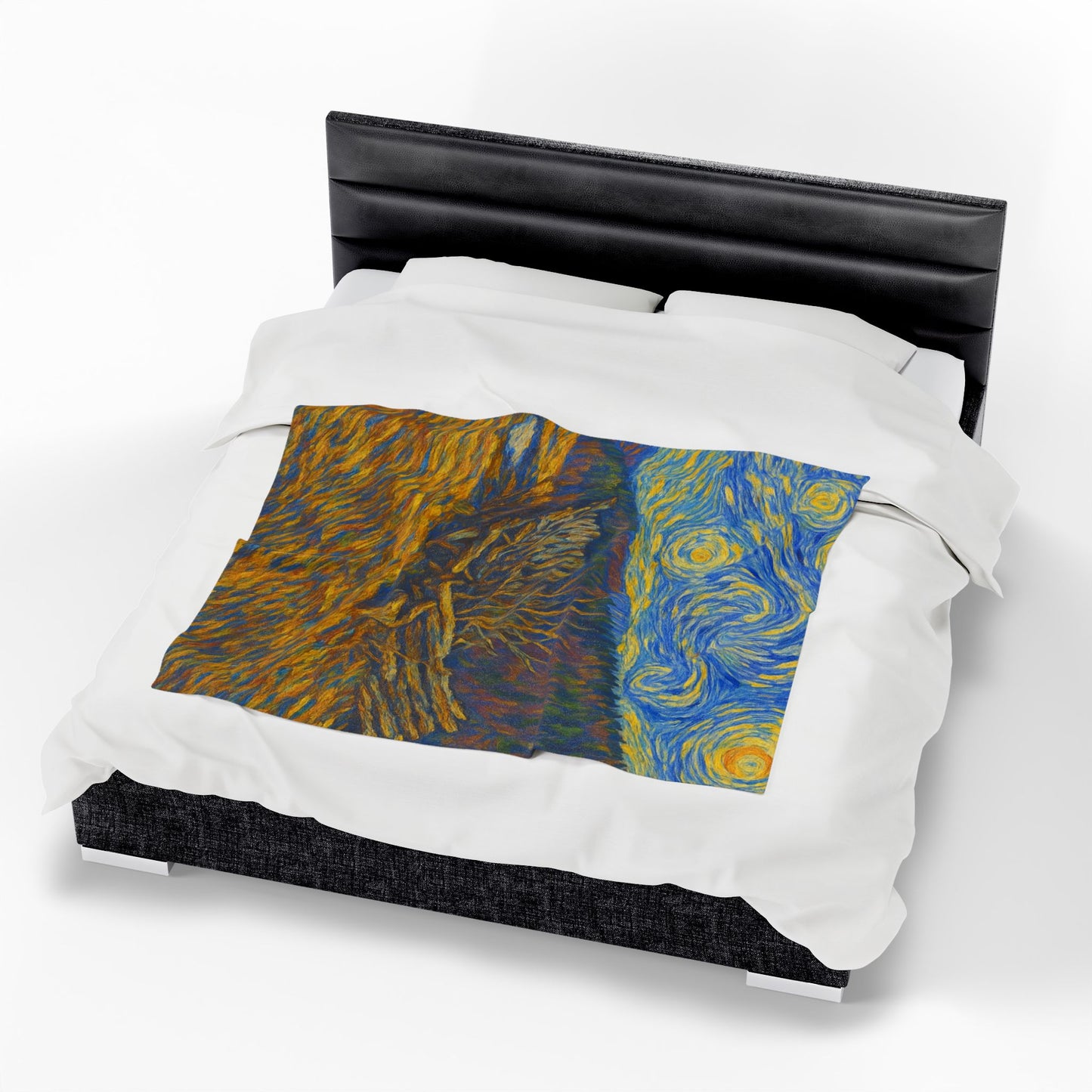 Starry Night Velveteen Plush Blanket, Cozy Throw Blanket for Home Decor, Gift for Art Lovers, Perfect for Christmas or Home Warmth - TRV