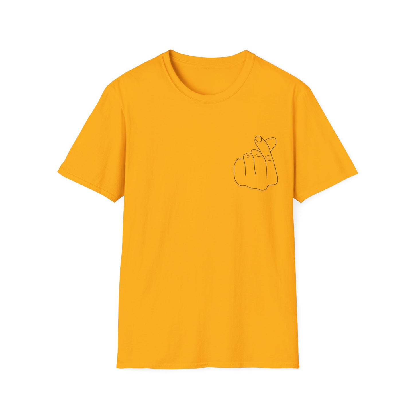 Trendy Unisex Softstyle T-Shirt with Love Hand Gesture Design