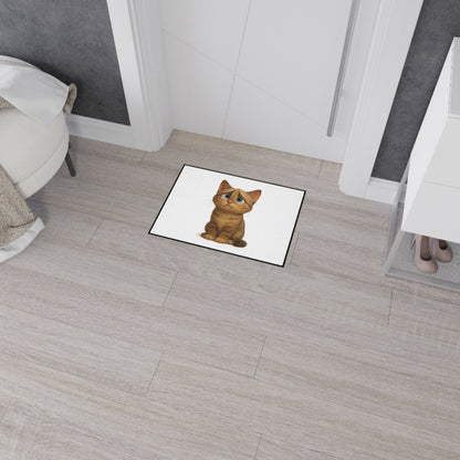 Cute cat-themed floor mat by Printify featuring a playful design, ideal as a heavy-duty entrance mat for cat lovers.