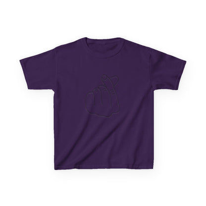 Cute Kids Heavy Cotton Tee - K-Pop Inspired Love Gesture