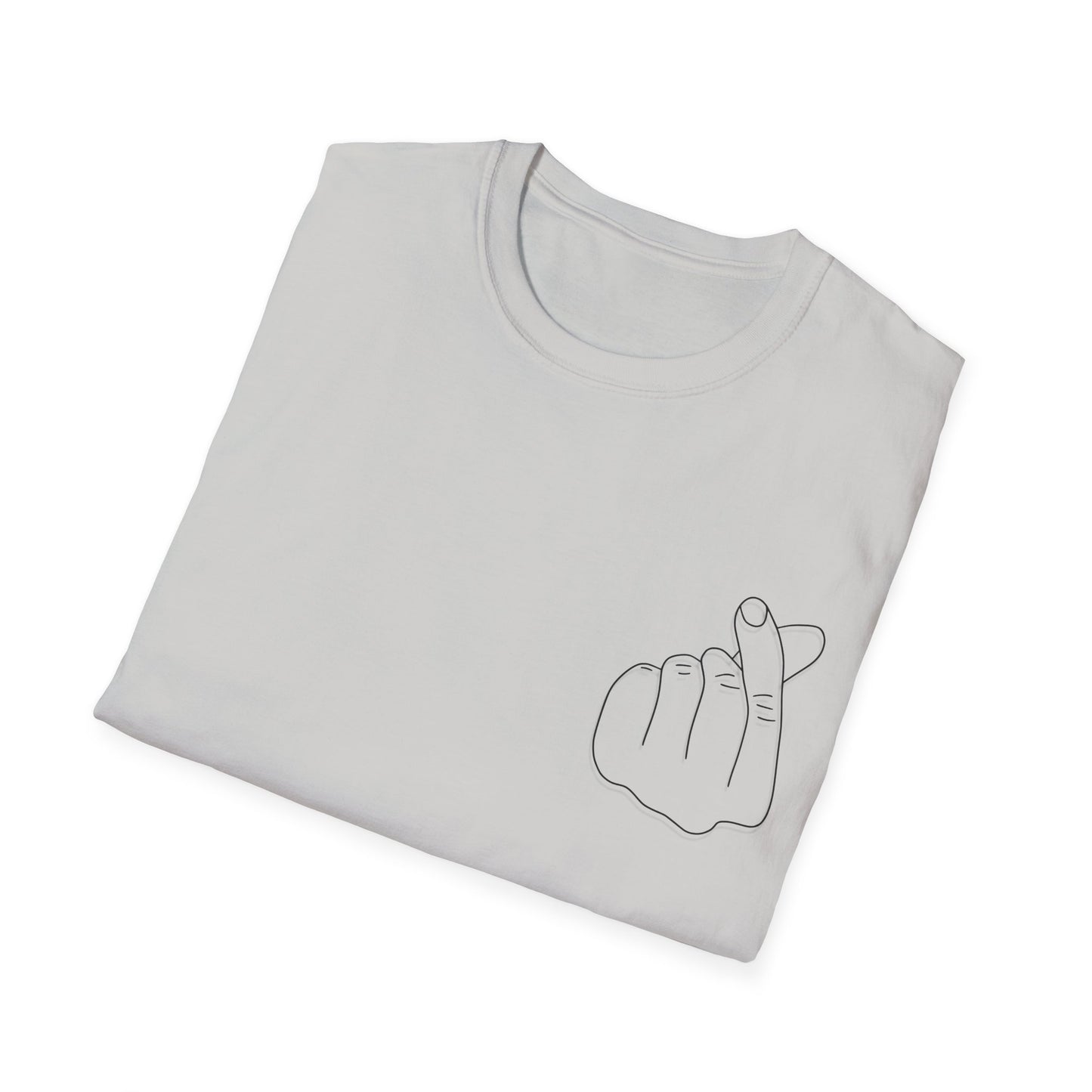 Trendy Unisex Softstyle T-Shirt with Love Hand Gesture Design