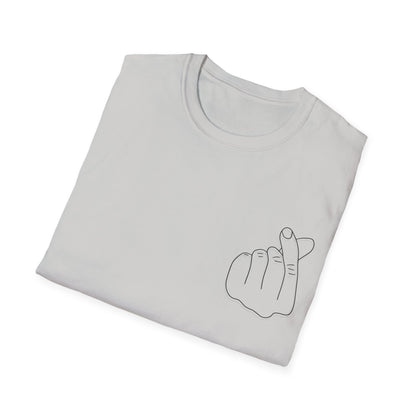 Trendy Unisex Softstyle T-Shirt with Love Hand Gesture Design
