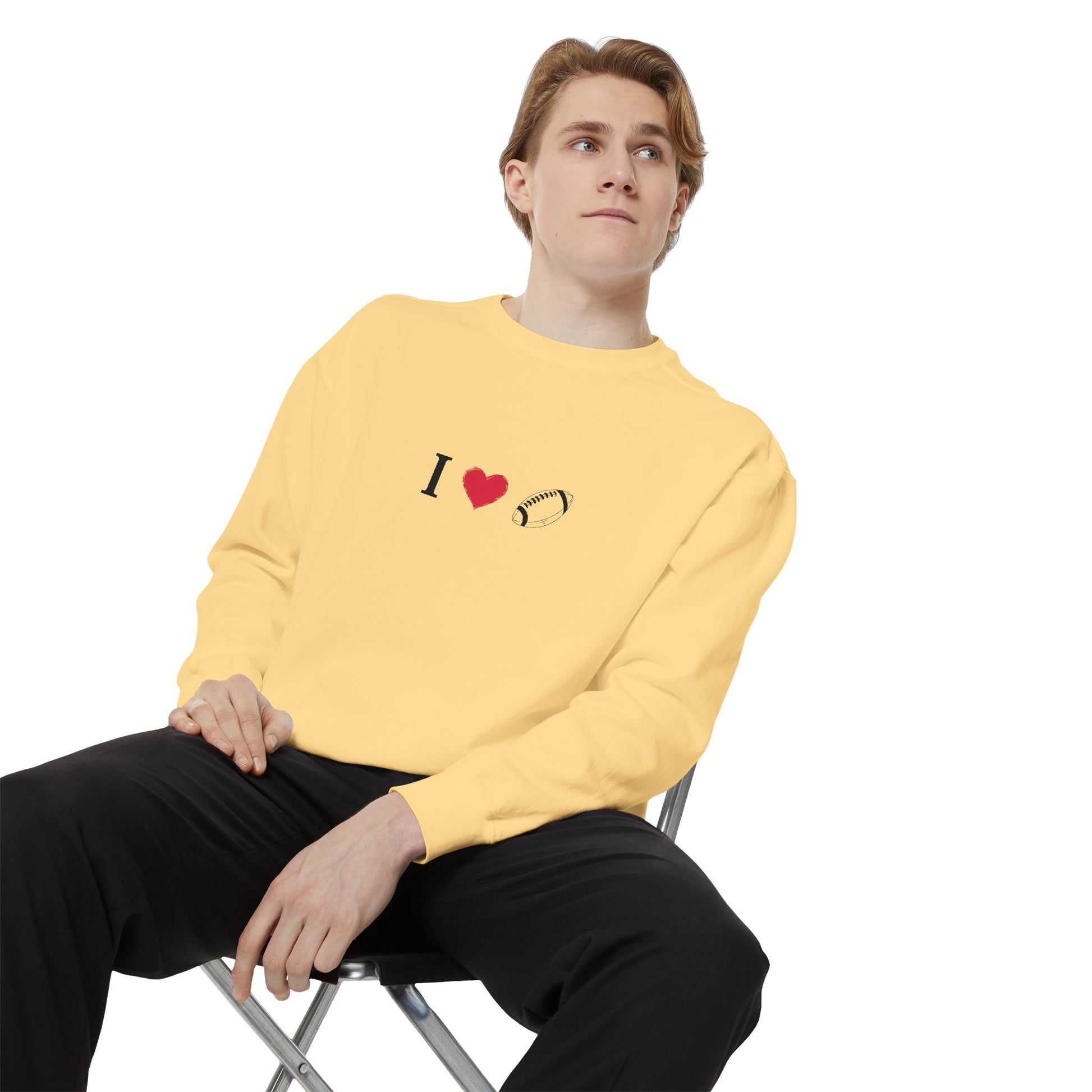 Unisex Sweatshirt, I love Football, Cozy, Perfect for Everyday Wear, Gift Idea for Friends, Couples, and Special Occasions - TRV