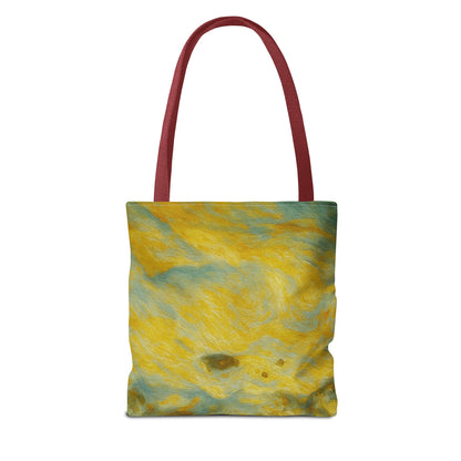Eco-friendly canvas tote bag with artistic abstract design, perfect for beach or everyday use.