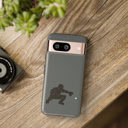 Printify baseball catcher phone case, durable protective cover with baseball glove and ball design for smartphones.