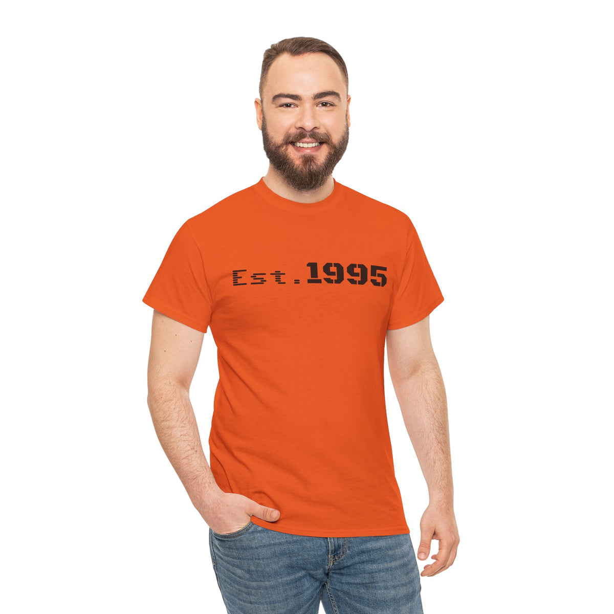 Vintage minimalist Est. 1995 T-shirt by Printify featuring a simple design celebrating a 1995 birthday.